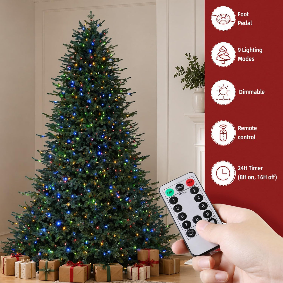 Prelit Premium Christmas Tree with 2,150 Multicolor LEDs