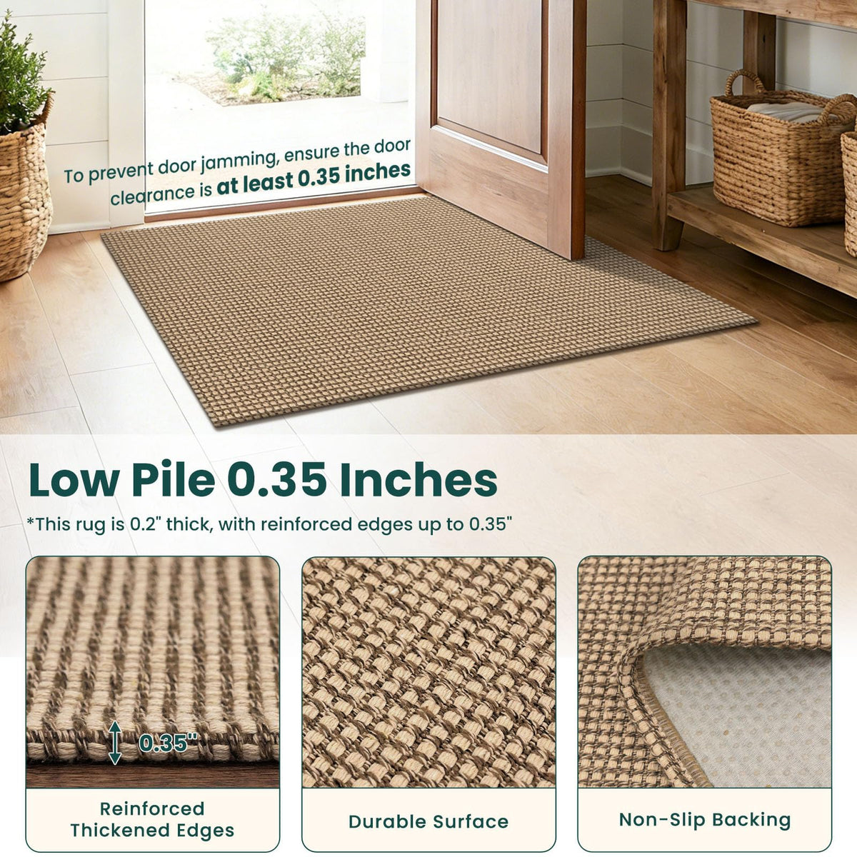 Boho 2x20 Runners Rugs, Extra Long Washable Runner Rug, Woven Non Slip Kitchen Runner, Cotton Entryway Rug, Floor
