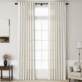132 inch Curtains Extra Long 2 Panels Set Back Tab Neutral Farmhouse Drapes Light Filtering Semi Sheer Linen Curtain