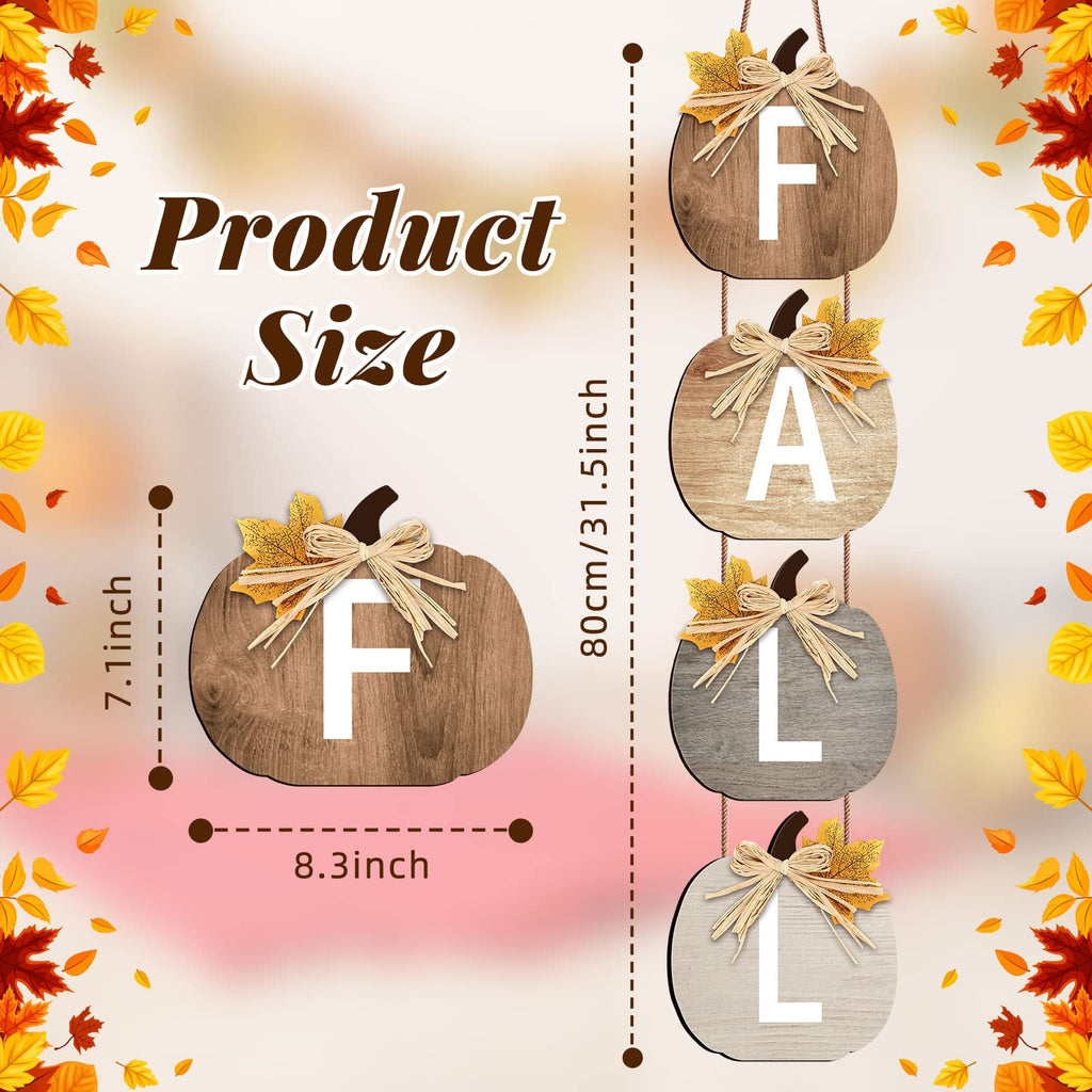 Fall Porch Sign Wooden Hanging Farmhouse, Classic Color, Pumpkin