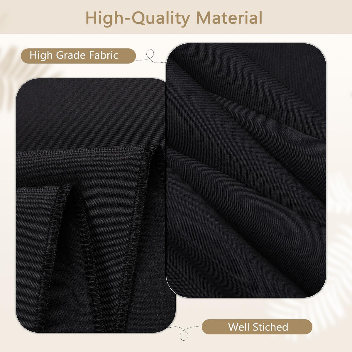 90 Inch Black Round Tablecloths for 36"-72" Table, 8 Pack