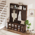 Farmhouse Hall Tree with Shoe Bench Coat Rack & Entryway Storage