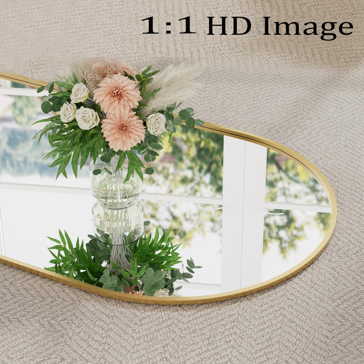 Full Length Mirror, 71′′x30′′Arched Large Floor Body Mirror (Gold)