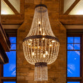 12-Light French Empire Crystal Chandelier, 60.5-Inch Tall Fixture for Foyers