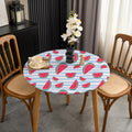 Summer Outdoor Small Round Tablecloth 36 Inch with Elastic Stretchy Washable Fabric Fitted Table Cloth Non Slip Patio