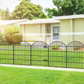 Metal Garden Fence with Gate 36in (H) x 23.3ft (L), 1 Gate+ 9 Panels Dog Fence Border Fence Animal Barrier, No Dig