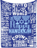Hanukkah Gifts, Hannukah Throw Blanket for Kids Women Men, Presents for Chanukah Jewish Holiday for Kids, Friends