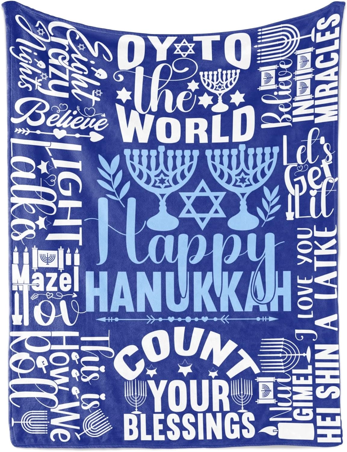 Hanukkah Gifts, Hannukah Throw Blanket for Kids Women Men, Presents for Chanukah Jewish Holiday for Kids, Friends
