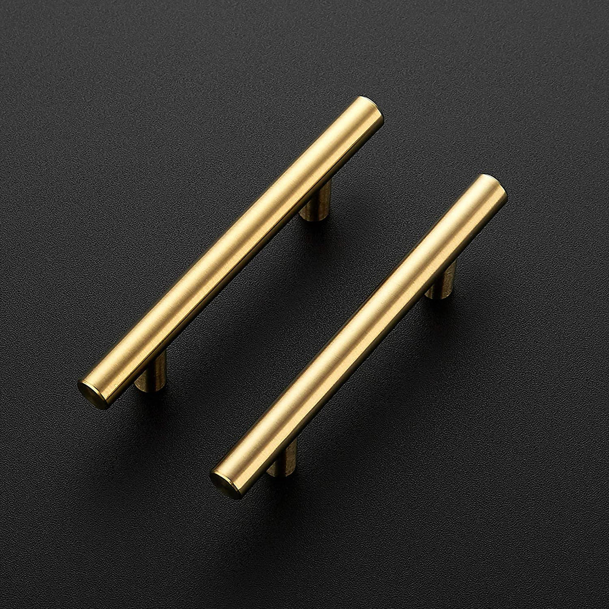 Brushed Brass Cabinet Handles Round Drawer Pulls 6 Inch 5 Pack