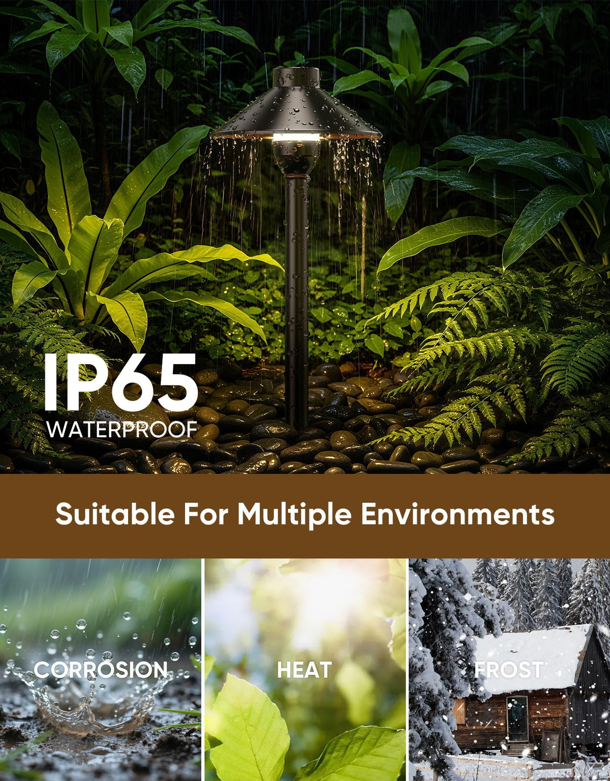 Low Voltage Landscape Lighting 6-Pack, Aluminum 12V Pathway Lights with G4 Bulbs, Waterproof Oil Rubbed Bronze Color