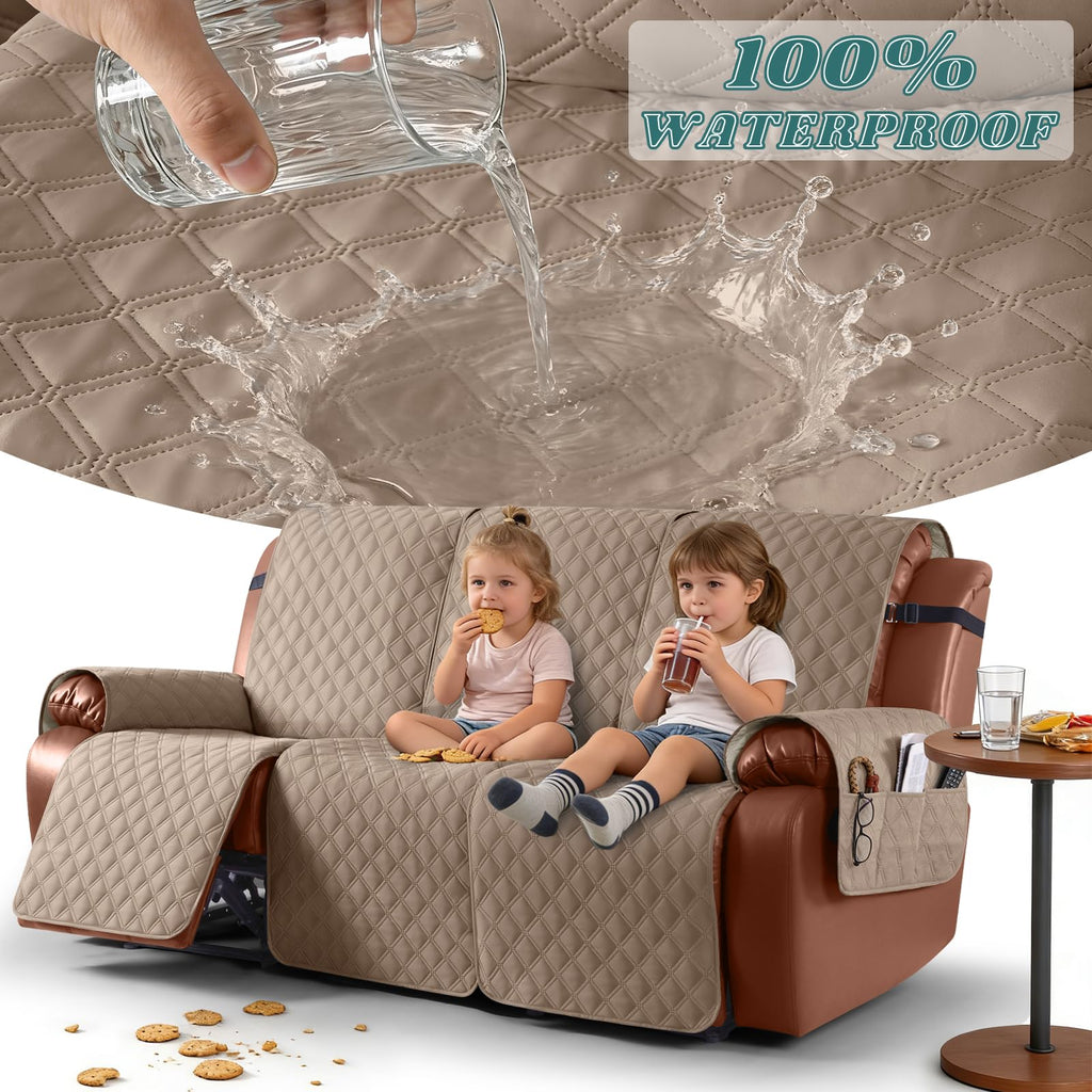 Waterproof Recliner Couch Covers, Non-Slip Sofa SlipCover, 3 Seater
