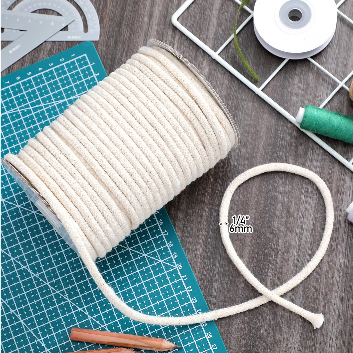 1/4" Cotton Piping Cord 6 Mm for Sewing and Crafts,46 Yds