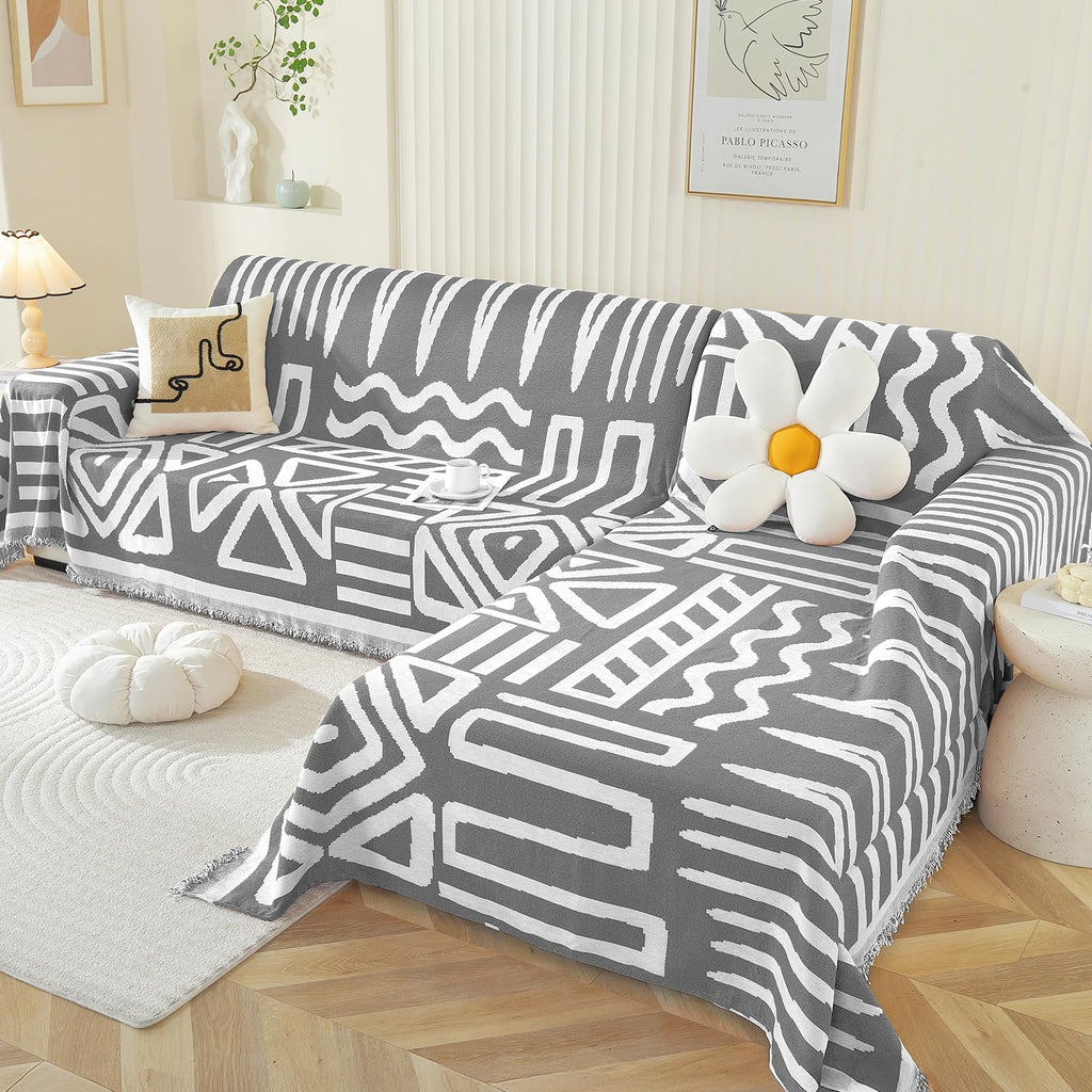 Sectional Couch Covers 2 Pieces, L Shaped Sofa Covers Washable