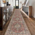 Extra Long Runner Rug 2.6x20 Washable Hall Rug Terracotta
