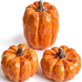 Artificial Pumpkins Decor Orange Pumpkin Fall Decoration, Set of 3
