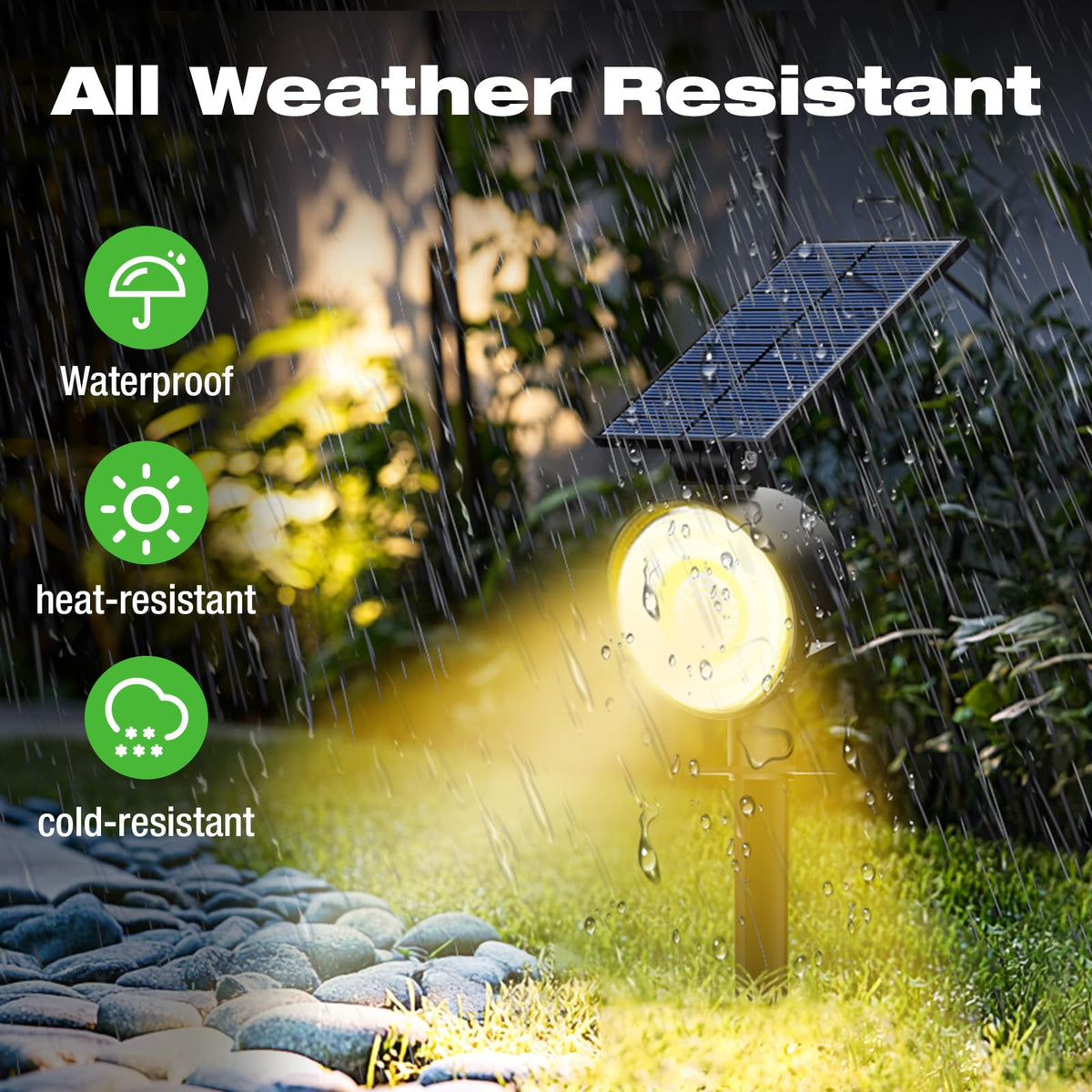 Solar Spot Lights Outdoor Waterproof, Landscape Spotlights
