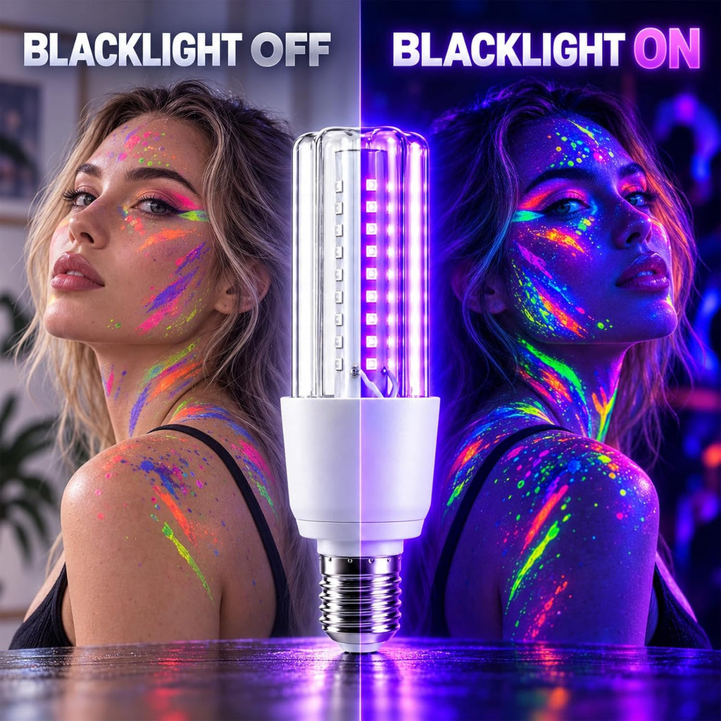 LED Black Light Bulbs,15W (120W Equivalent) E26 Base 395-400nm Wavelength