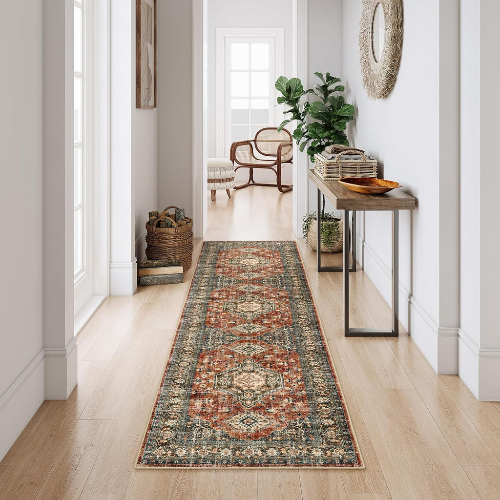 Oriental Hallway Runner Rug Non Slip, Kitchen Washable Runner