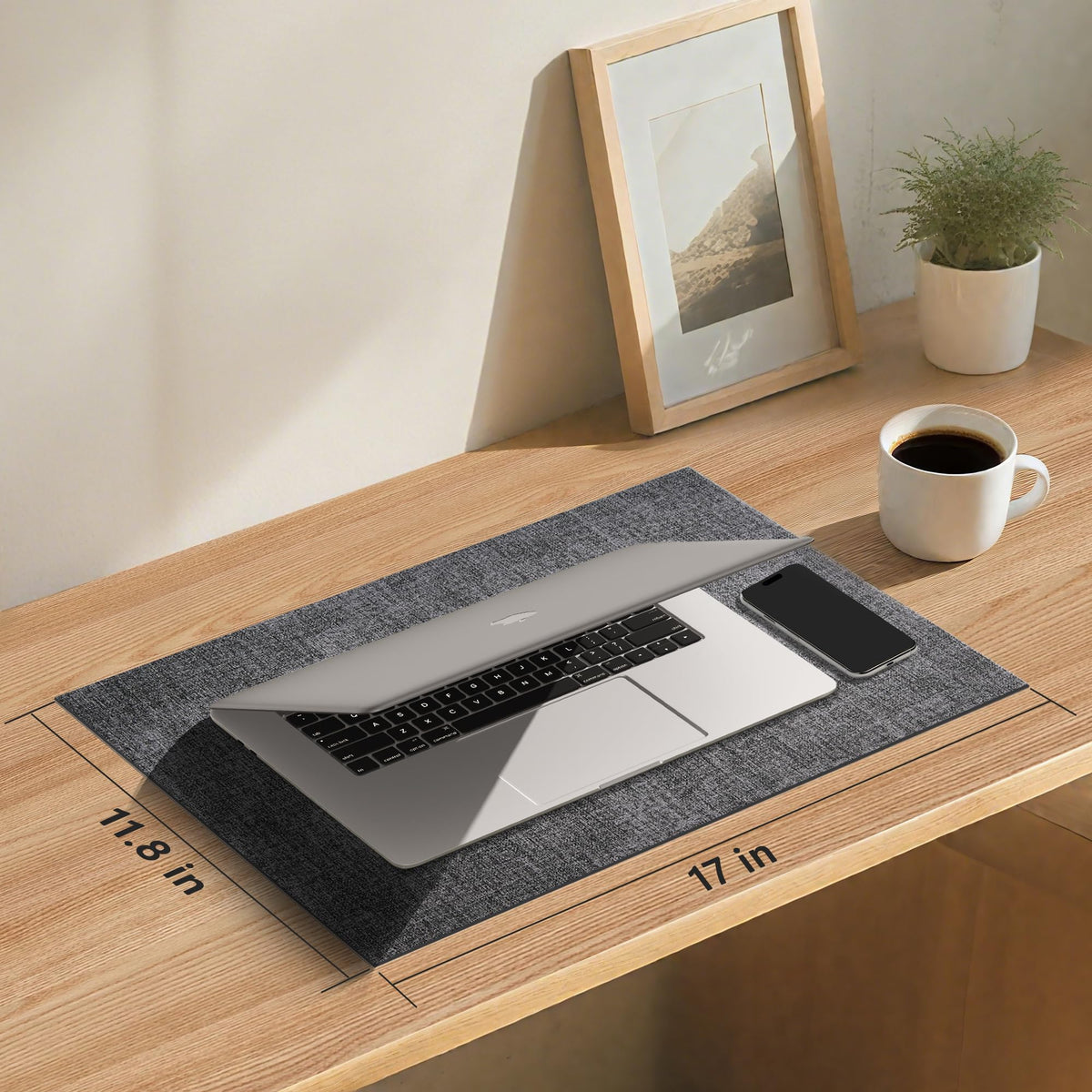 Placemats Set of 12, Reversible Faux Leather Place Mats, Charcoal