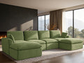 Oversized 143" Double-Layered and Soft Cloud Couch Modular Sectional Sofa Boneless Couches 6-Seater U-Shape Couch