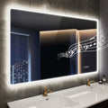 40"x28" LED-Bathroom-Mirror-with-Lights, Wall-Mounted with Bluetooth Speaker, Anti-Fog, 3 Color Temperature, Dimmable