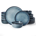 Milkyway 18-Piece Stoneware Dinnerware Set, Dusty Blue