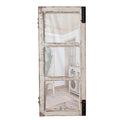 Farmhouse Wood Frame Window Mirror 14" x 33", Distressed White