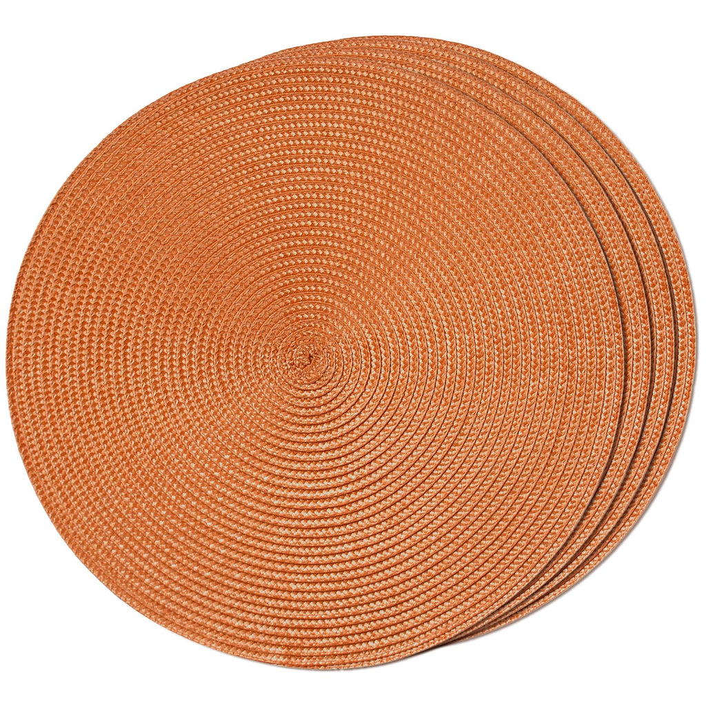 Round Braided Placemats Set of 4 Table Mats for Dining Tables Woven Washable Non-Slip Place mats 15 inch for Fall