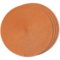 Round Braided Placemats Set of 4 Table Mats for Dining Tables Woven Washable Non-Slip Place mats 15 inch for Fall