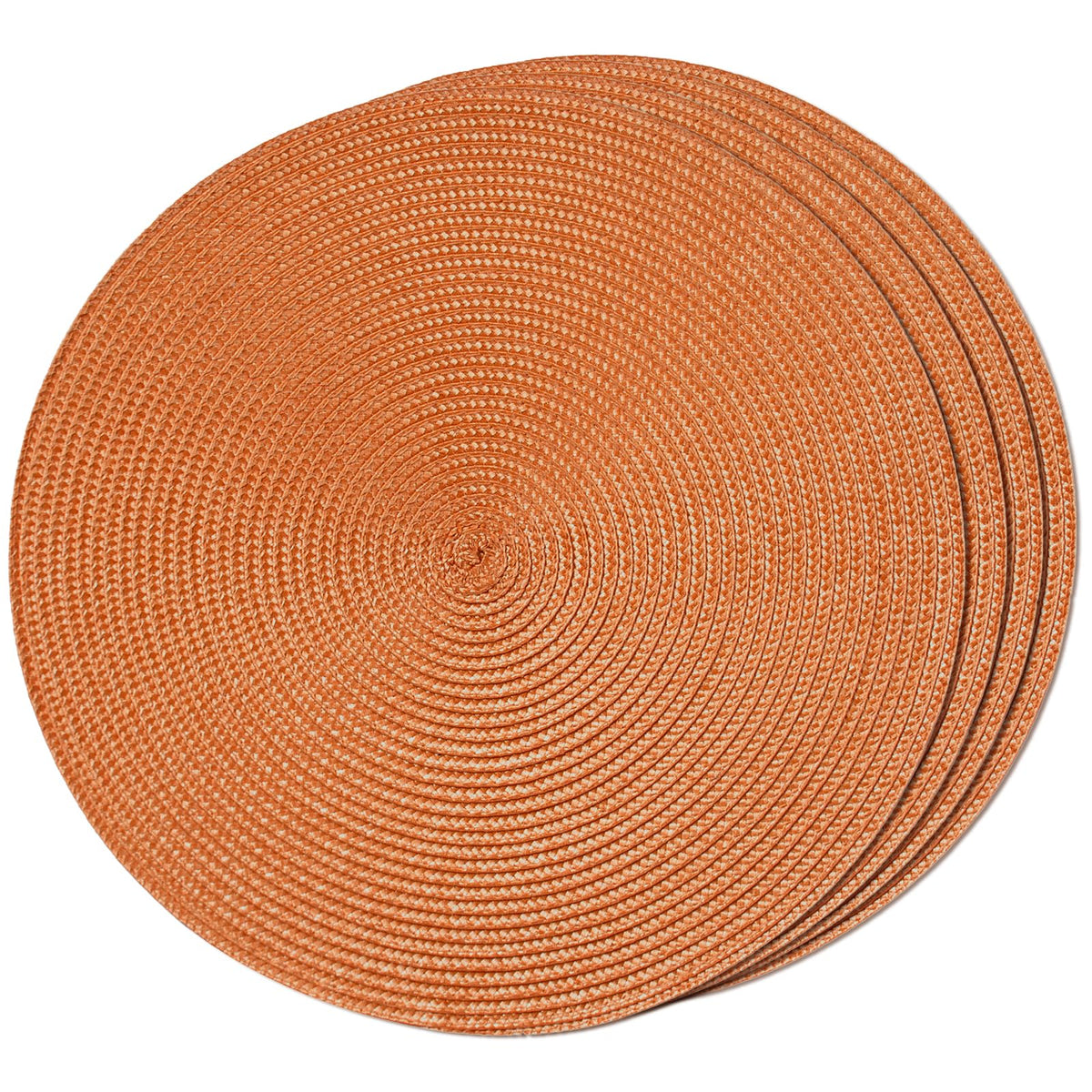 Round Braided Placemats Set of 4 Table Mats for Dining Tables Woven Washable Non-Slip Place mats 15 inch for Fall