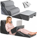 6-Piece Upper Body Rest Wedge Pillow Set for Post-Surgery, Grey | Orthopedic Memory Foam Support, Elevated for