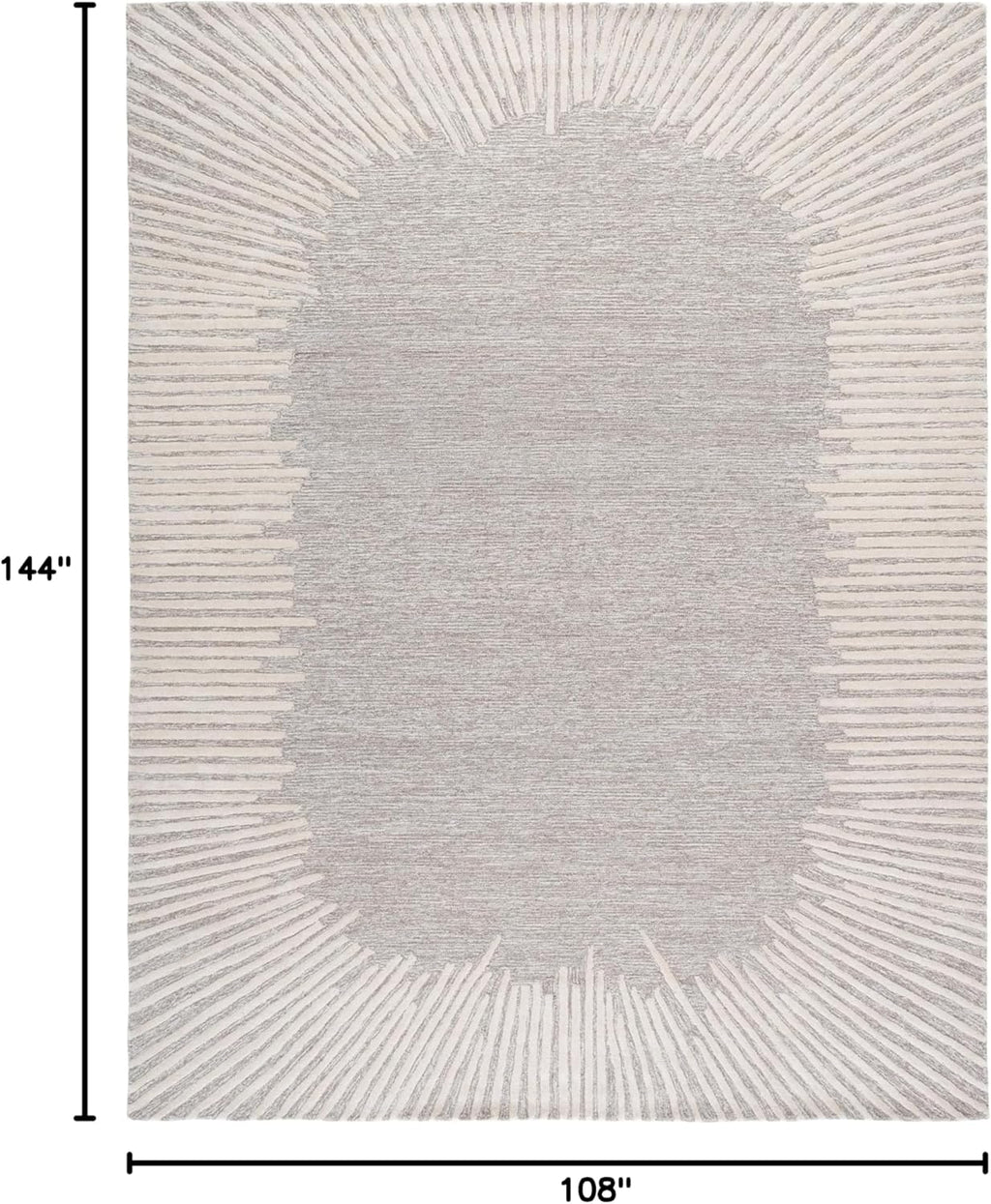 Handmade Wool Area Rug - Abstract - X-Large - Modern Design, Natural & Ivory