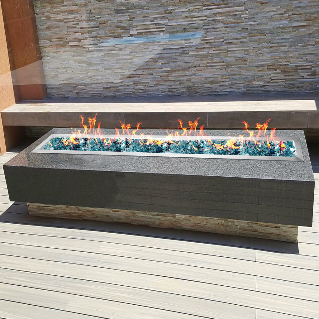 30 by 6-Inch Drop-in Linear Fire Pit Pan and Burner