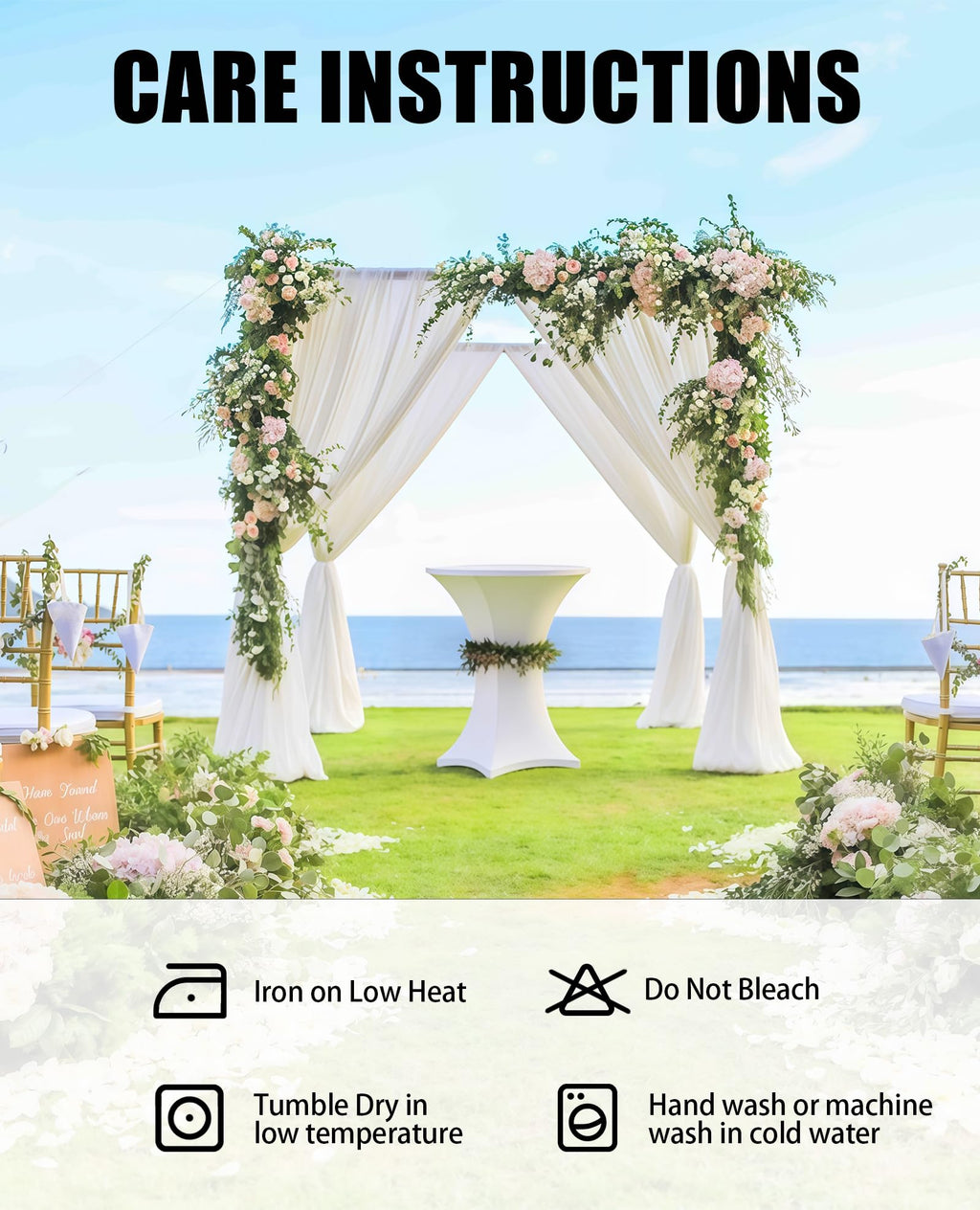 Cocktail Table Covers - 2 Pack 32x43 Inch Table Cloth - White