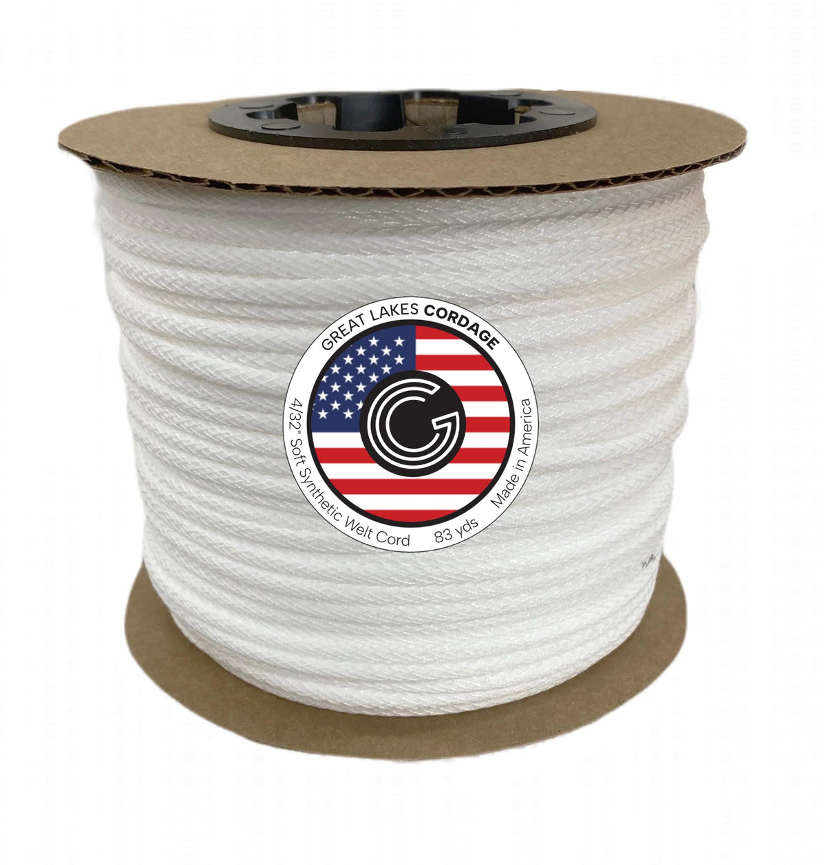 4/32" (1/8") Soft Synthetic Upholstery Welt Cord, Braided, 83 Yards
