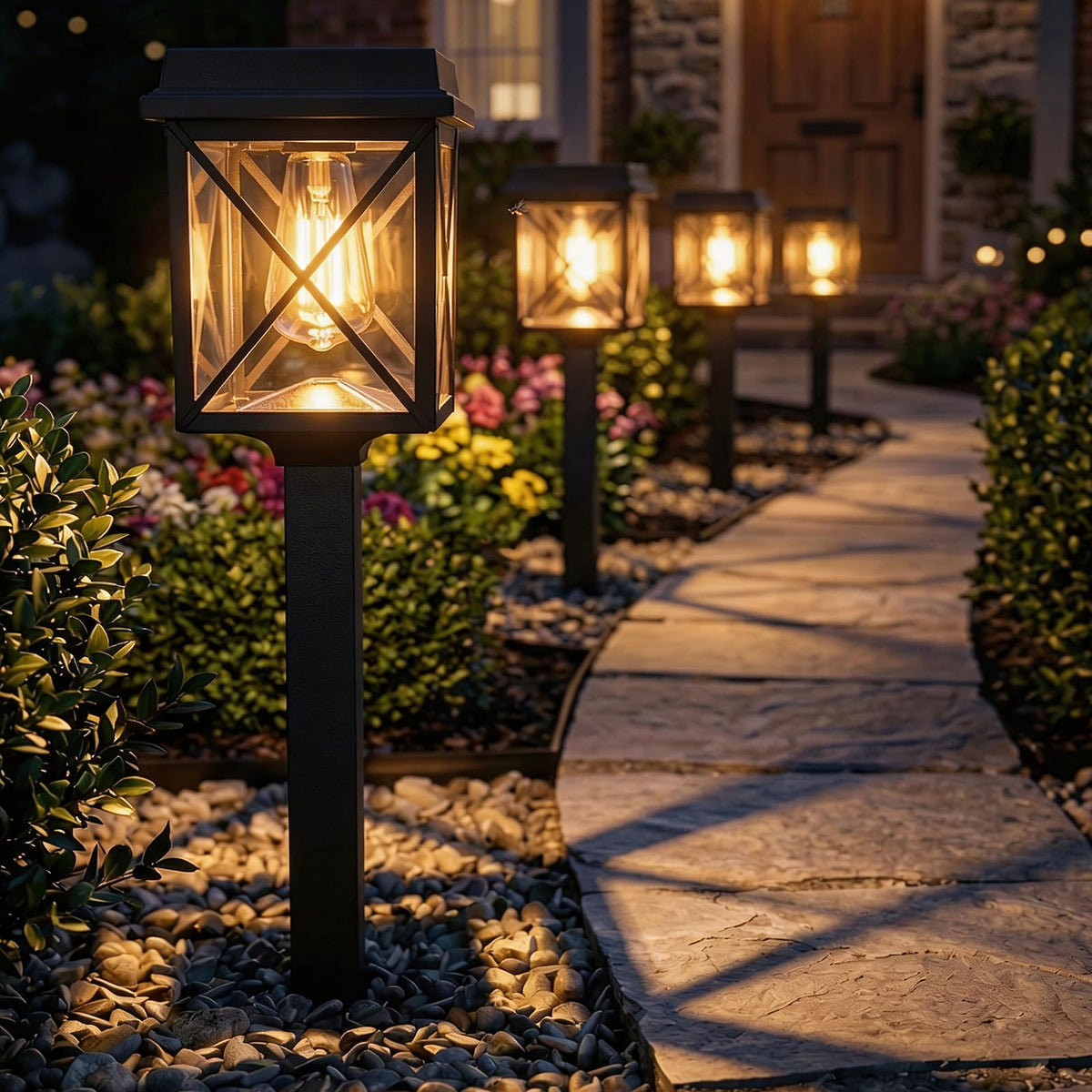 Solar Pathway Lights Outdoor, 6 Pack Bright Solar Garden Lights