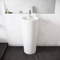 Pedestal Bathroom Sink – Glossy White Ceramic Basin