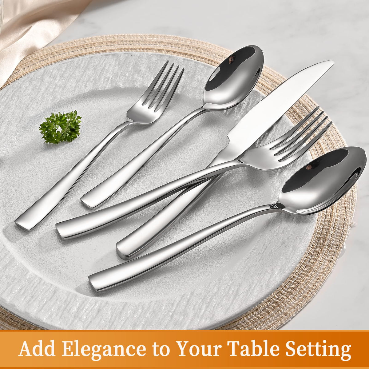 40-Piece Silverware Set, Heavy Duty Stainless Steel Flatware Cutlery Set Service for 8, Food-Grade Utensil Sets