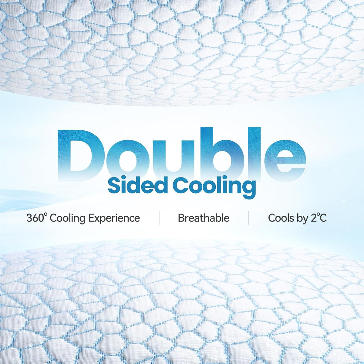 Double Sided Cooling Pillow for Hot Sleepers, Shredded Memory Foam Pillows King Set of 2, Adjustable Soft & Firm Gel
