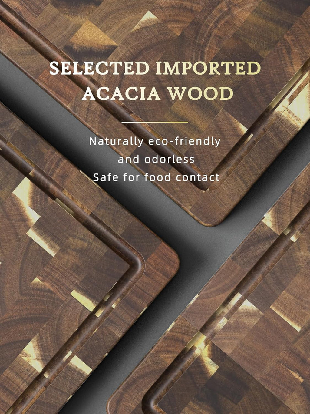 3 Packs Cutting Board Set, Extra Large Acacia Wood Cutting Boards | Durable Chopping Board Meal Prep, Charcuterie