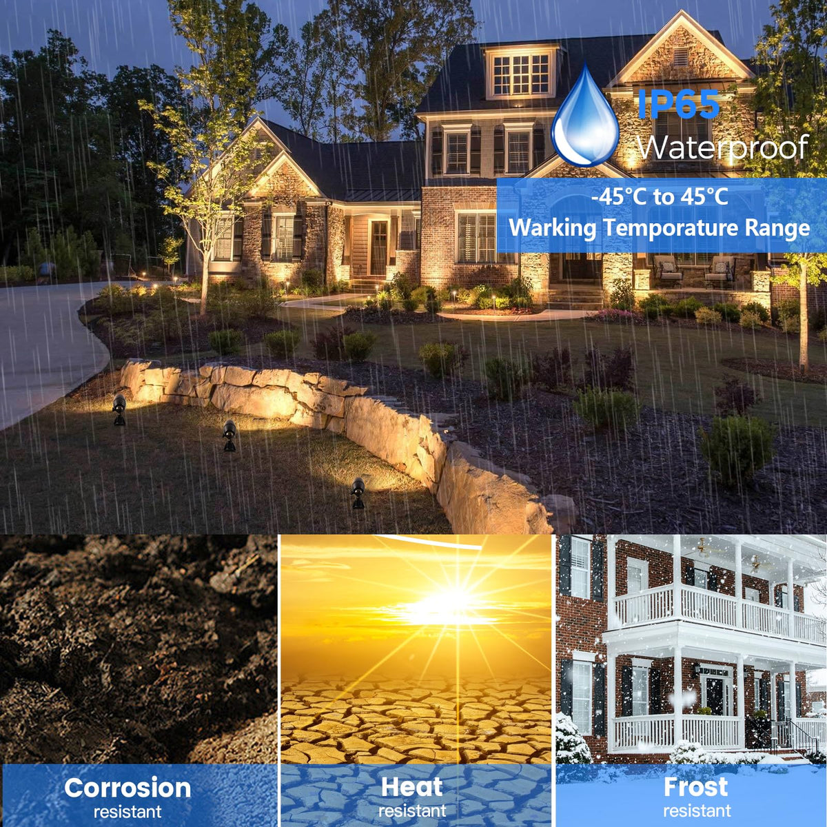 Solid Brass Landscape Lighting, Commercial Grade 12V Low Voltage Landscape Spotlights, LED Spot Lights for Outdoor