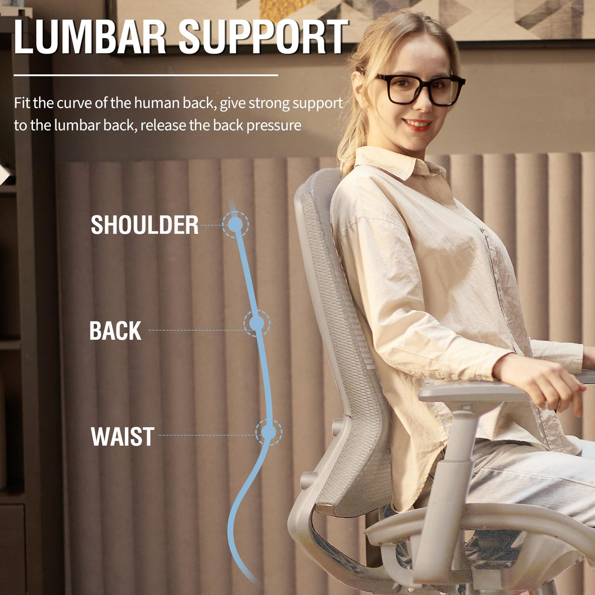 Inspired Aeron Style Ergonomic Mesh Office Chair — Grey Frame / Grey Mesh, Breathable Mesh Seat & Back