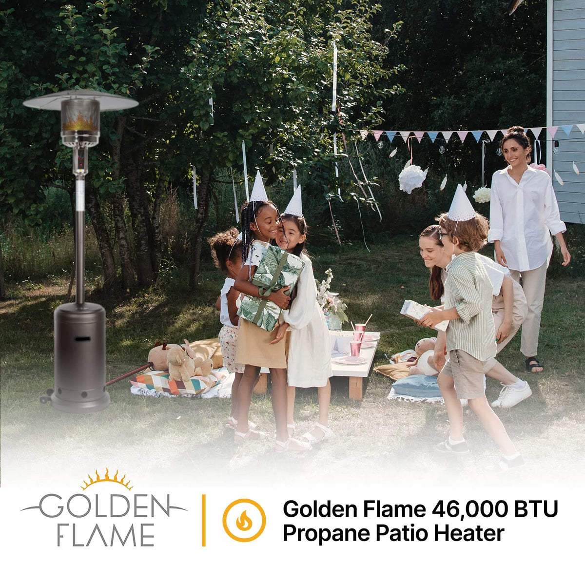 Outdoor Propane Patio Heater | 46, 000 BTU | XL-Series | Anti-Tilt and Safety Shut-Off | Residential and Commercial