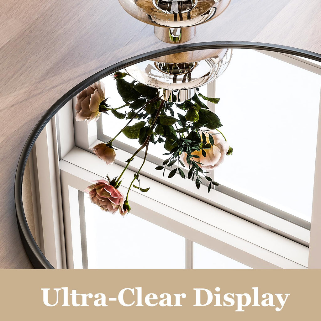 Arched Wall Mirror 30"x40" Black Arch Bathroom Vanity Mirror