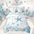 Starfish Beach Comforter Set with Sheets 7 Piece