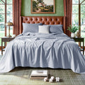 100% Washed Cotton Sheets Set, Linen-Like Feel Sheets