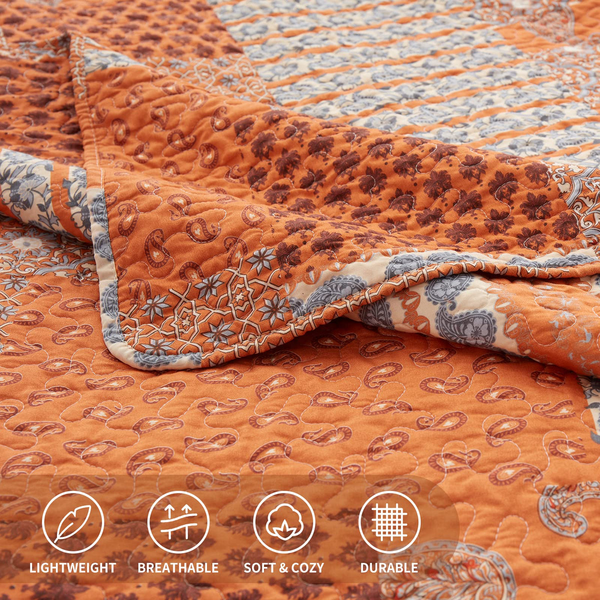 Quilt Set Size 3 Piece Bedspread Coverlet Lightweight Comforter Microfiber Bedding Set All Season