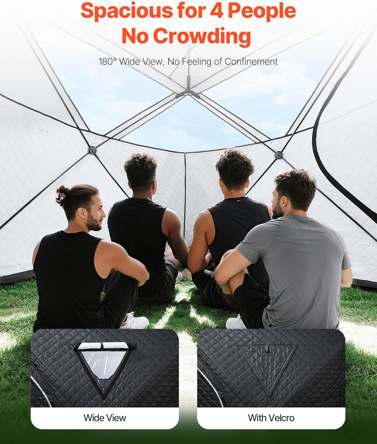 Outdoor Sauna Tent Pro, Portable Steam & Dry Sauna for 4 Persons with Velcro