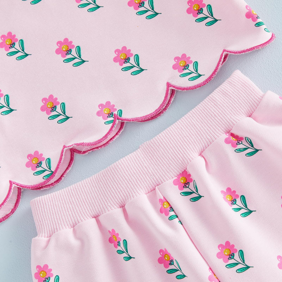 Toddler Baby Girl Clothes Floral Sweatshirt Pants Sets Pink