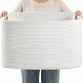 Large Laundry Baskets/Hamper, 25"x16"x16" Rectangle Woven Baskets for Toy Storage, Baby Blanket Basket ,Shelf Basket